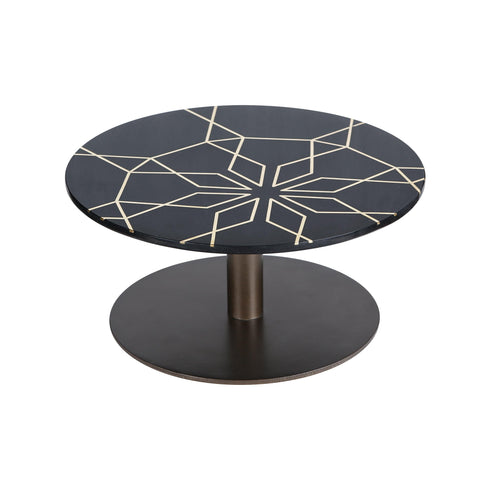 Black Cake Stand with Geometria Brass Inlay